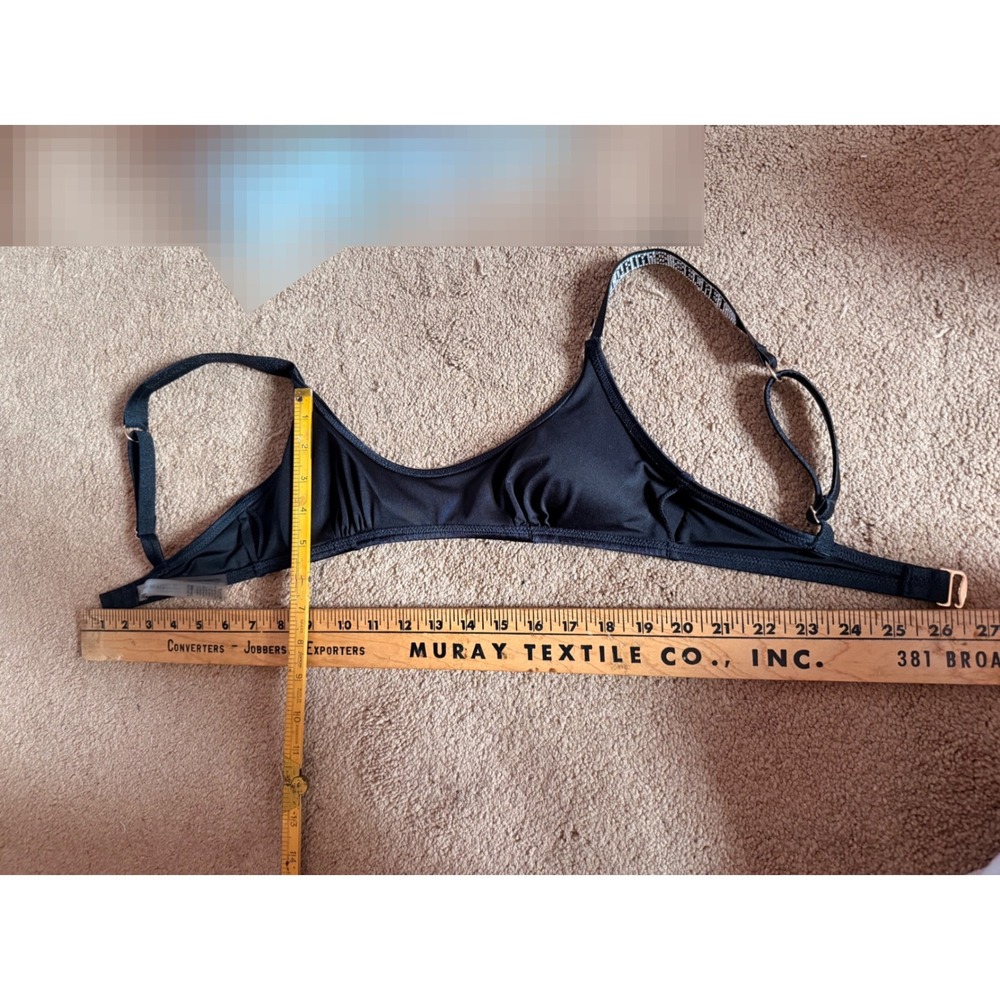 Victorias Secret Shine Strap Top‎ Black Rhinestone Logo Scoop Neck - Picture 6 of 7